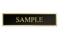 Black Plate - Gold Border, 1.75" x 8.5", single plate w/adhesive