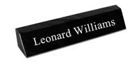 Black Marble Desk Plate with - White Engraving